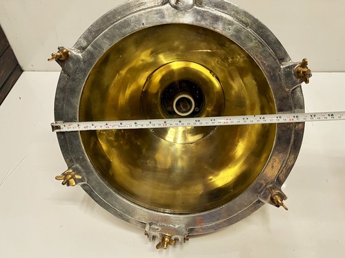 Marine Cargo Brass Pendant Light | Original Industrial Dome Ceiling Fixture - Picture 11 of 11