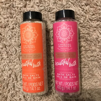 LOT OF 2: CRYSTAL WATERS  FRAGRANT BATH SALTS...NEW !!