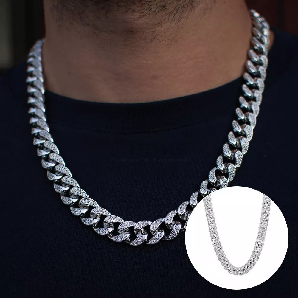 Stainless steel iced hotsell out cuban link
