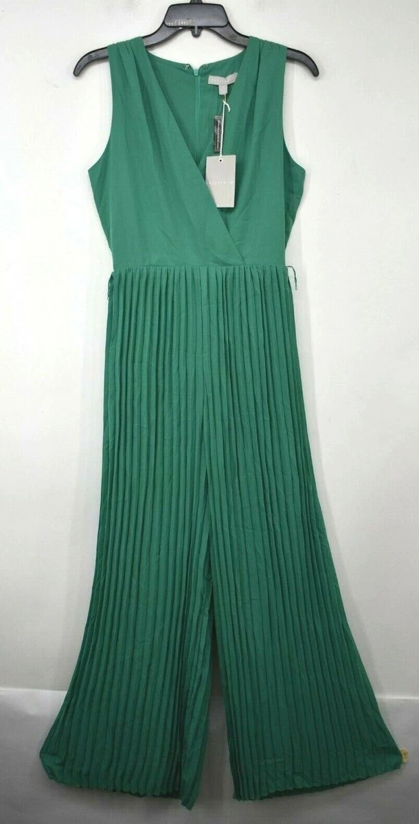 Chelsea 28 Womens Teal Surplice V Neck Sleeveless Pleated Faux