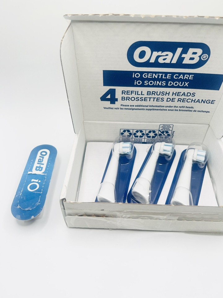 Genuine OralB iO Gentle Care Replacement Brush Heads White 4 Count eBay