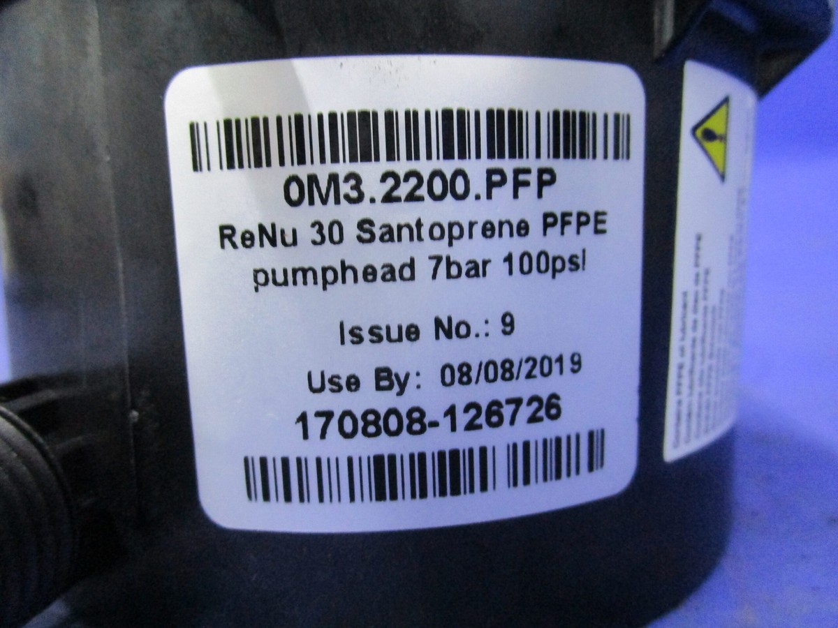 NIB WATSON MARLOW PUMPS PUMPHEAD 0M3.2200.PFP RENU 30 SANTOPRENE