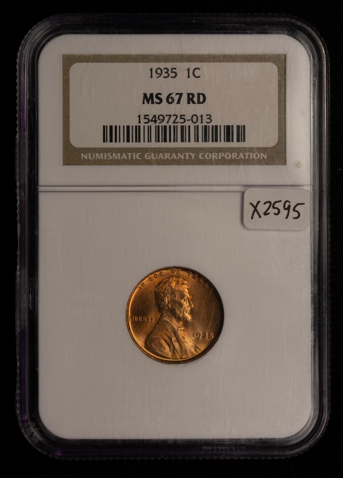 1935 1c Lincoln Wheat Small Cent - NGC MS 67 RD - Red - SKU-X2595 - Image 2 of 4