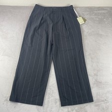 Nili Lotan X Target Wide Leg Pants Women 16 Black Striped Pleated Designer