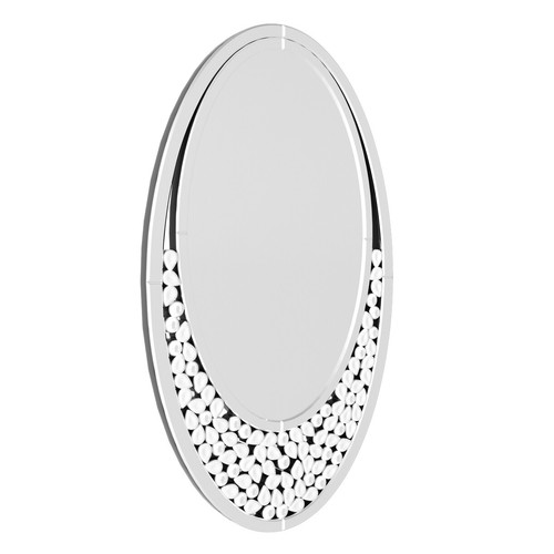 Wisfor Wall Art Shinym Mirror WaterDrop Shape Silver Vanity Mirror Bedroom Decor - Picture 10 of 12