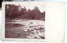 1913 SPENCER INDIANA Postcard Old Dam Posted With 1 cent US Parcel Post stamp