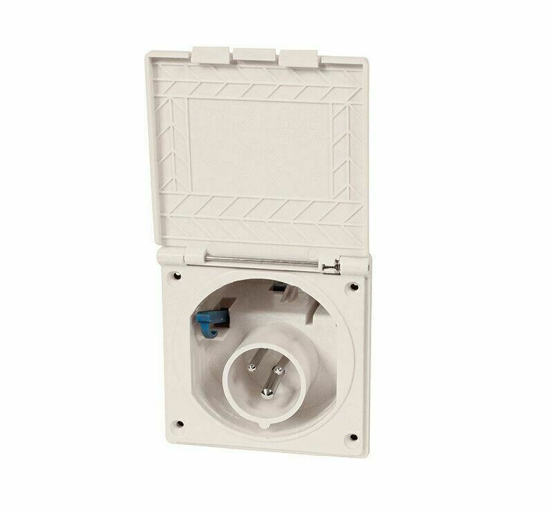 Mains Hook-Up Inlet Socket Flush-Fitting 110mm x 104mm Campervan Motorhome