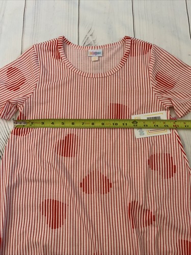 Abito LulaRoe Jessie taglia 2XS bianco rosso cuori camicia manica corta vestito NUOVO - Foto 9 di 9