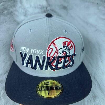 帽子 NEW ERA Yankees LONGBRIM HAT GREY 7 3/8 New York Yankee Hat Gray 7 3/4 59 Fifty New Era Genuine