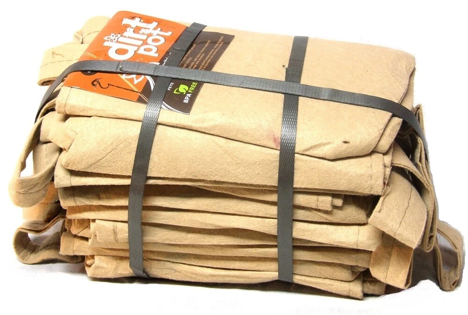 Hydrofarm Dirt Pot Reusable Planter, 7-Gallon Tan with Handles, HGDBT7H Ten Pack - Image 2 of 3