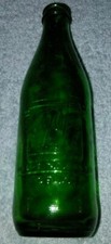 Vintage Green Glass 10 oz 7up Bottle 