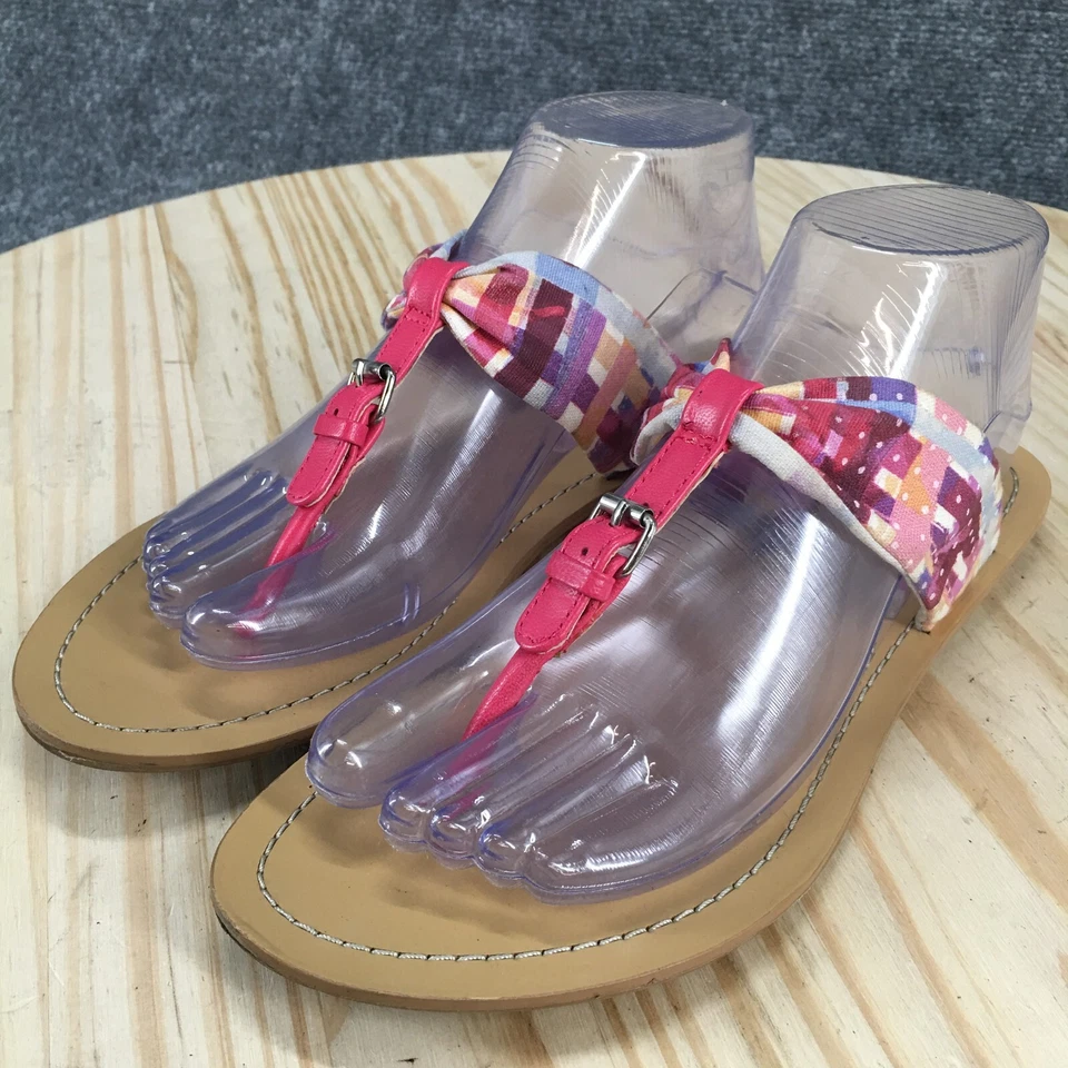 Nine West Sandals Womens 8 M Spice It Up Thong Flats Slip On Pink Casual Ope Toe - Image 3 of 4