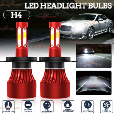 H4 HB2 9003 4-Sided 5000W 936000LM LED Headlight Kit Hi/Lo Power Bulb 6500K