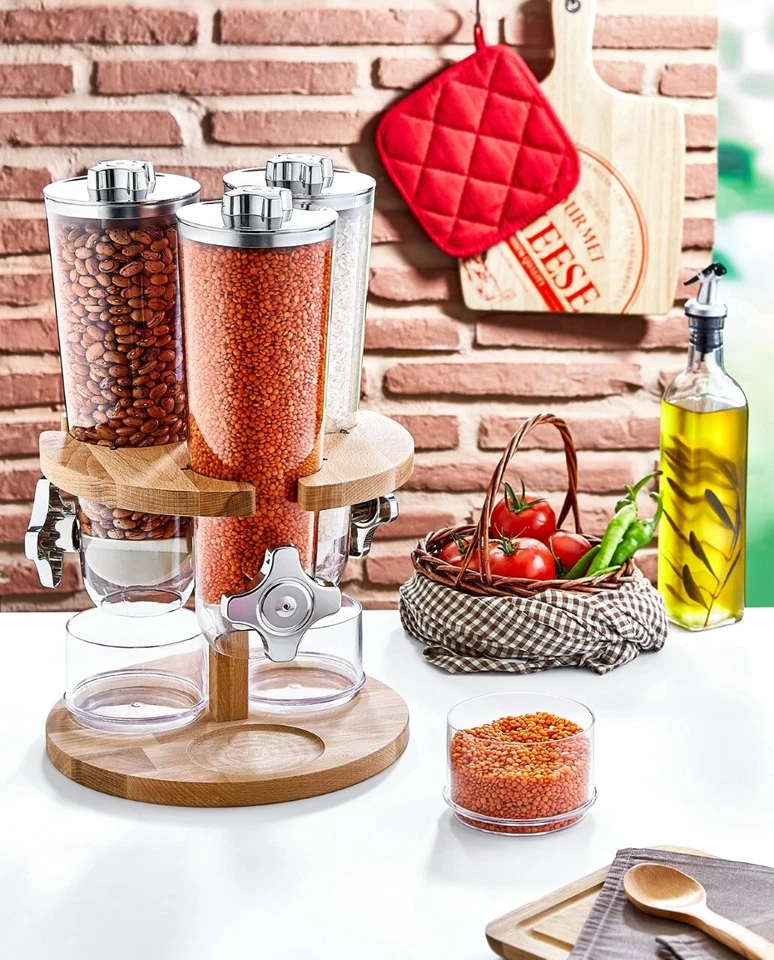 Müslispender Ceralienspender | Holz |je 1,5L| Kornflakes Spender Behälter - Bild 3 von 4