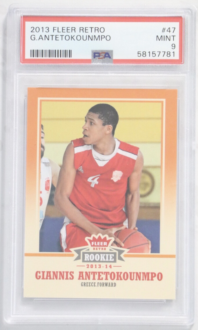 2013 Fleer Retro Giannis Antetokounmpo Rookie RC #47 PSA 9