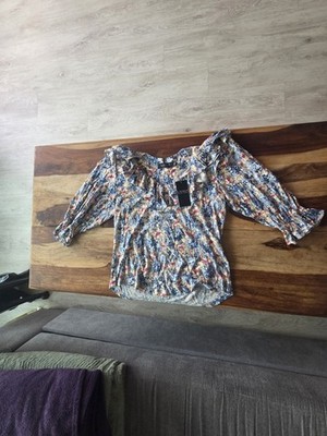Lauren Ralph Lauren Blouse Size S Floral Ruffle - NWT