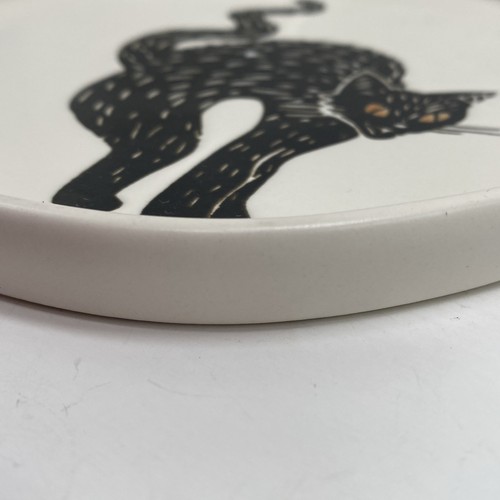 Set Of Two Threshold Black Cat & Pumpkin~ 6 inch Stoneware Appetizer Plates - Picture 9 of 12