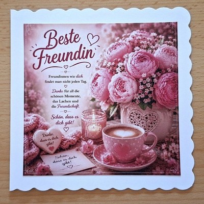 *GB* Grusskarte °beste Freundin° Geburtstag   Handarbeit NEU