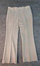 Vintage Farah Striped Pants Size 38 x 29.5 Brown/White 60s / 70s High Rise