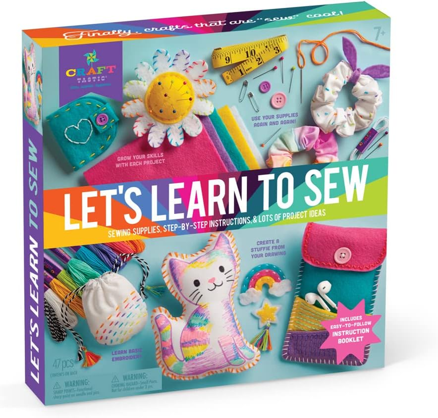Let’s Learn to Sew – Mini Sewing Kit, Arts and Crafts, Art Supplies, Embroidery