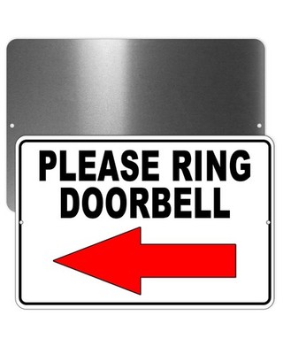 Please Ring Doorbell Arrow Left Metal Sign Or Decal 6 SIZES delivery MS096