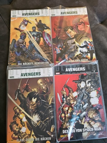 ULTIMATE AVENGERS 1-4 KOMPLETT / Panini Marvel 2010 SC DE Tod von Spider-Man D16