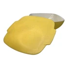 PYREX Square Yellow Hostess Bowl with Lid 515B & 515C 1.5 Quart Capacity Vintage