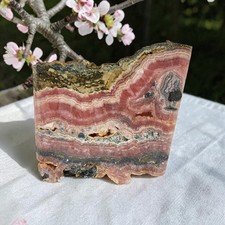 Rhodochrosite, Argentina, slab, cabbing rough, #R-7055