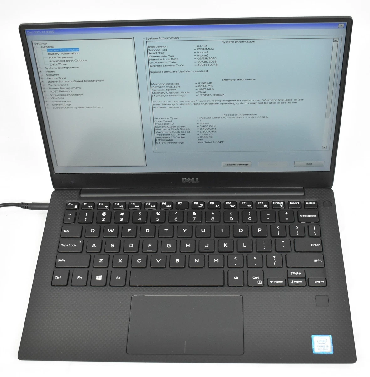 1円～【ジャンク】DELL XPS 13 9360 Core i5-8250U 1.6GHz/8GB