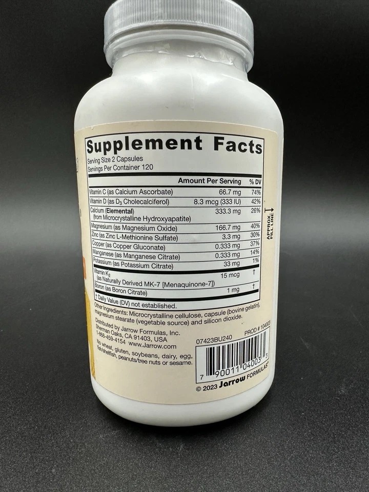 Jarrow Formulas BoneUp 1000mg 240 Cápsulas 2 PACK (EXP 03/27) NUEVO Foto 3 de 4