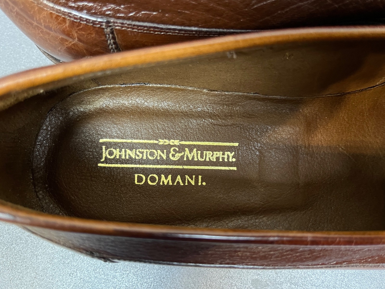 JOHNSTON & MURPHY Shoes Men 10 M Brown Leather Tasseled Dress Loafers Made Italy