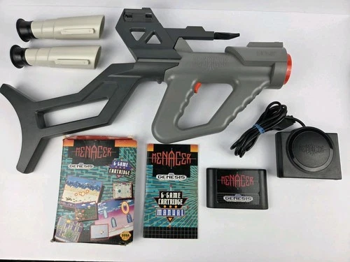 Menacer Light Gun Bundle Vintage For Sega Genesis Very Good! Tested!