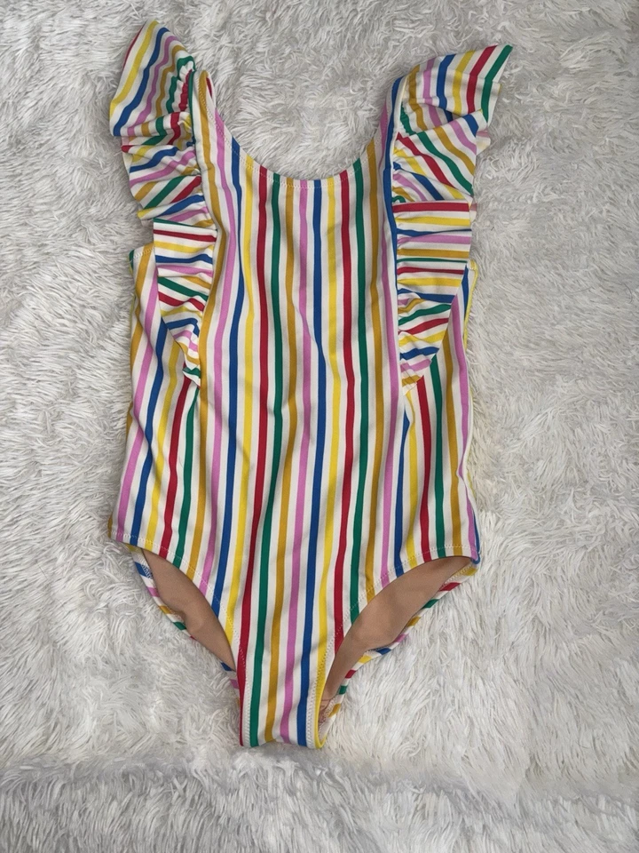 Crewcuts meninas tamanho. 10 peças listradas arco-íris. maiô. Exc. qualidade e estado - Imagem 2 de 4