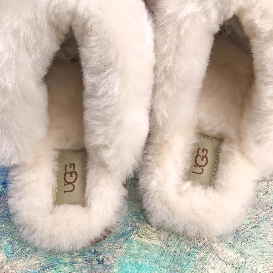 Zapatillas planas para mujer UGG Scuffette II castaño piel de oveja sin cordones con lana US6-11 Foto 3 de 4