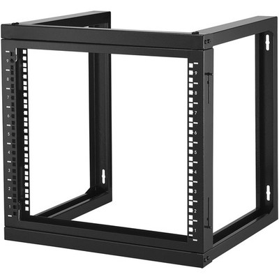 9U Wall Mount Server Network Rack Open Frame 150LBS Capacity with Cage Nuts & Sc