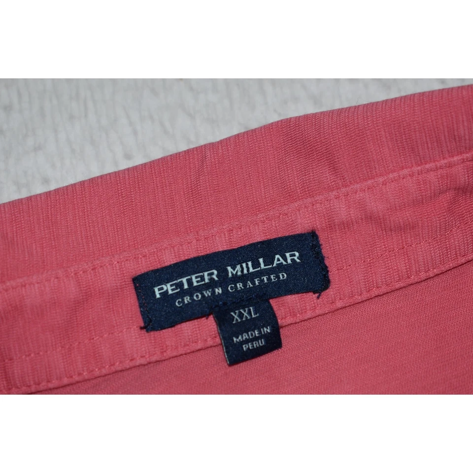 Polo de golf Peter Millar para hombre talla 2XL XXL corona artesanal rendimiento rosa  Foto 3 de 4