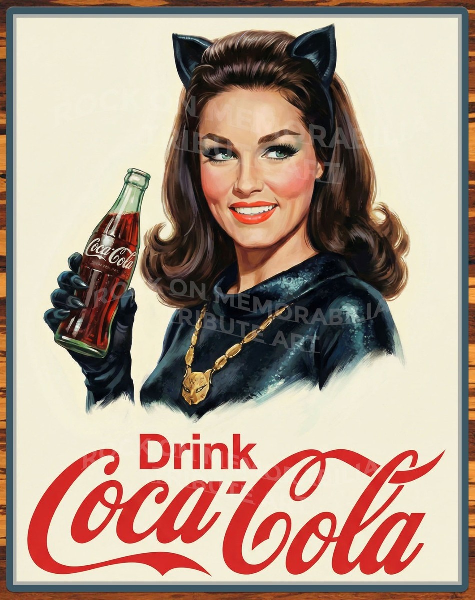 Coca-Cola – Julie Newmar - Catwoman – Premium Aluminum Metal Sign