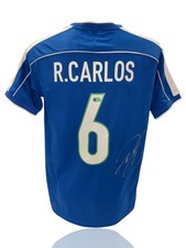 ROBERTO CARLOS SIGNED CARLOS 6 BRAZIL 1998 AWAY SHIRT (ACG CERT AG17601)