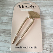 Kitsch Metal French Hair Pin Bobby Pin, Gold Shell Shape for Hair