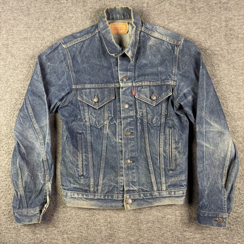 Vintage Levis Jacket Mens 40 Blue Denim Biker Trucker Made USA 71506 0217 80s