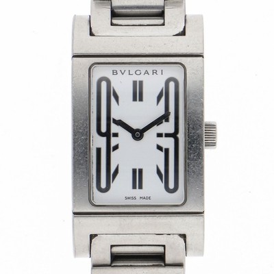 BVLGARI RT39S Rettangolo white Dial Quartz Stainless Steel Women s