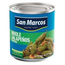 San Marcos Whole Jalapenos, 6 Lb, 97 Oz, Carefully Handpicked Whole Jalapeños 