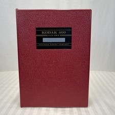 Vintage Kodak 400 File Box in Red with 16 Yellow Inner Slide Storage Trays EUC
