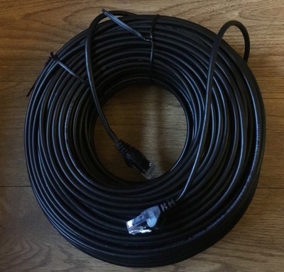 World Of Data 50m Cat5e Kabel RJ45 Ethernet 10/100 Patchkabel schwarz