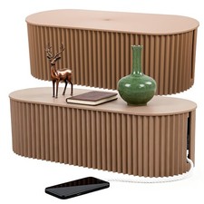 2 Pcs Large Cable Management Box, Plastic Cord Organizer for Power Strips, Su...