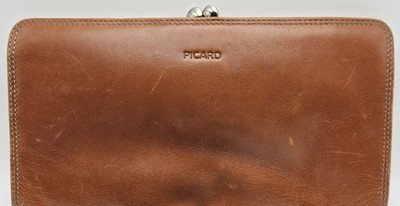 Picard World Traveller's Collection Leather Wallet Clutch Brown RARE Vintage
