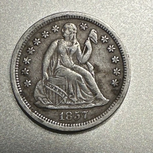 1857 O Seated Liberty Dime New Orleans Mint Silver 10C Stars Variety