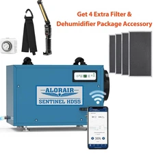 ALORAIR HD55 113 Pint 1200 sq ft Basement Dehumidifier w/ Hose, Wifi 5y Warranty