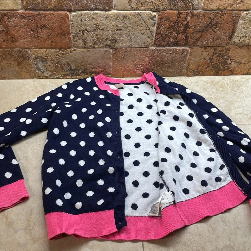 Suéter Cárdigan Oshkosh B’gosh Niñas Botones Cierre Tejido Lunares Talla 6X Foto 4 de 4