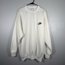 Vtg 90s Nike Spell Out White Tag Mens Crewneck Sweatshirt Size XL White Rare